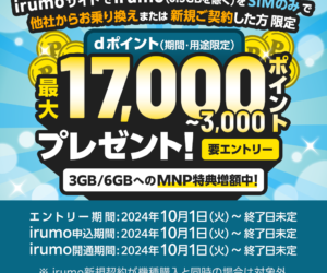 irumo3GB以上乗り換えキャンペーンバナー