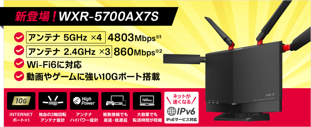 BUFFALO製　WXR-5700AX7S